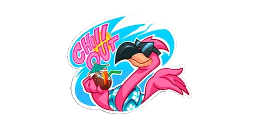 Sticker Flamingo Chill